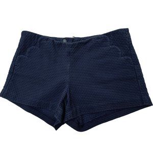 Lilly Pulitzer Shorts Back Exposed Zipper Blue Jacquard Fabric Womens 00